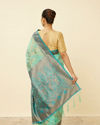 Mohey Women Teal Blue Bel Buti Patterned Saree
