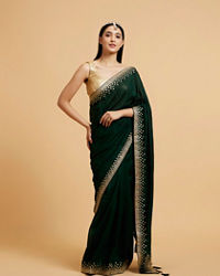 Mohey Women Sublime Green Elegance Saree