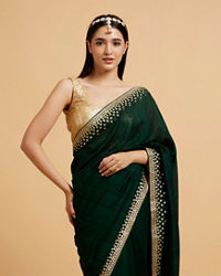 Mohey Women Sublime Green Elegance Saree