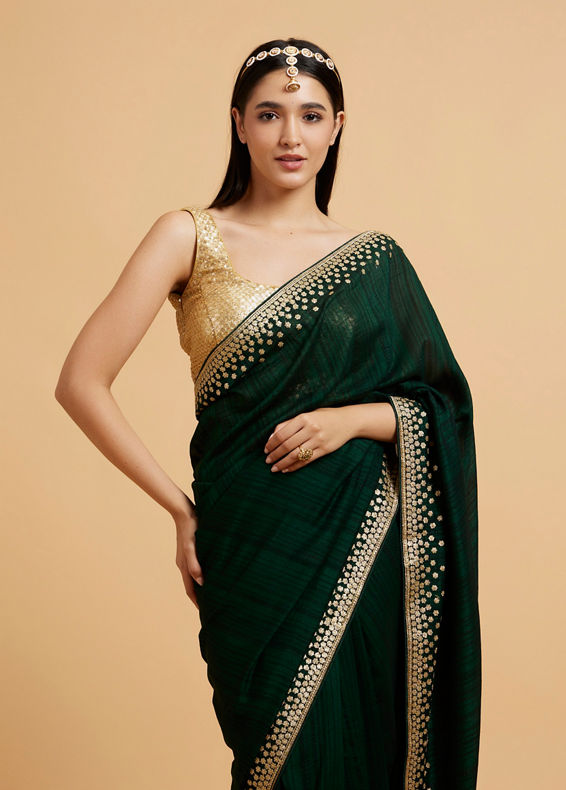 Mohey Women Sublime Green Elegance Saree