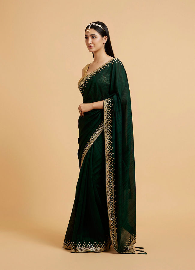 alt message - Mohey Women Sublime Green Elegance Saree image number 2