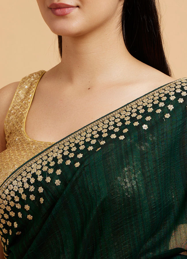 alt message - Mohey Women Sublime Green Elegance Saree image number 3