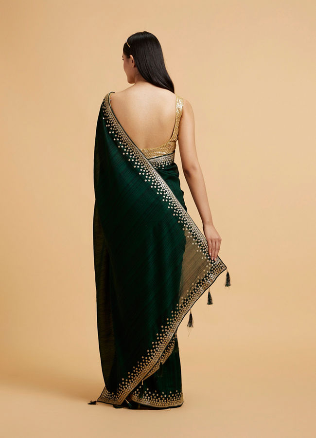 alt message - Mohey Women Sublime Green Elegance Saree image number 4