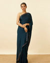 Dark Sapphire Bead Embroidered Saree