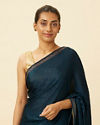 Dark Sapphire Bead Embroidered Saree image number 1