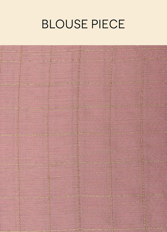 Mohey Women Rose Shadow Pink Saree with Floral Patterned Borders