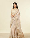 alt message - Mohey Women Rose Pink Fawn Sequinned Saree image number 3