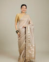 Mohey Women Rose Pink Fawn Sequinned Saree image number 0