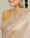 Mohey Women Rose Pink Fawn Sequinned Saree