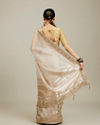 Mohey Women Rose Pink Fawn Sequinned Saree