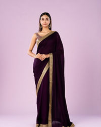 Mohey Women Regal Purple Art Silk Saree