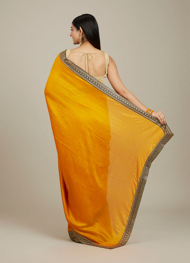 Mohey Women Mustard Yellow Beauty Saree