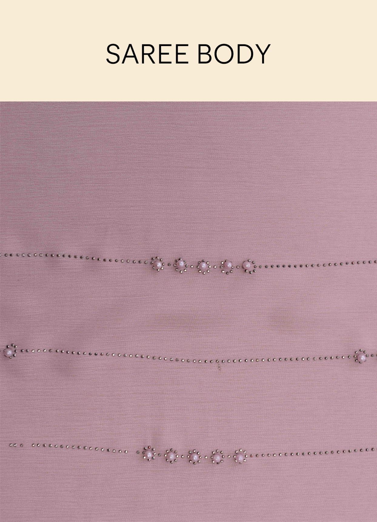 alt message - Mohey Women Lavender Pink Saree with Stone Work image number 4