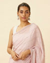 Mohey Women Lavender Pink Saree with Stone Work