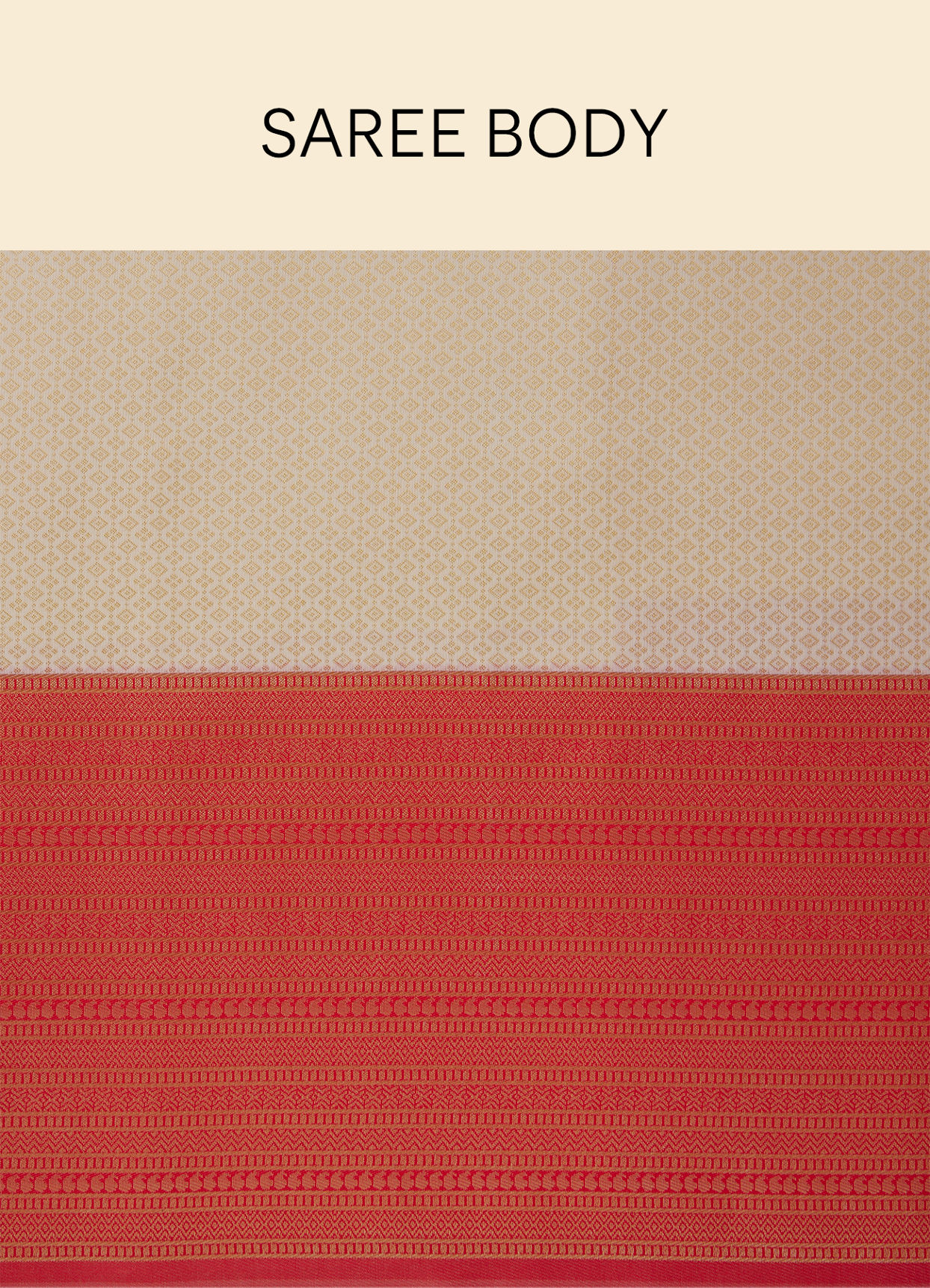 Mohey Women Cream Buta Patterned Saree with Red Zari Border