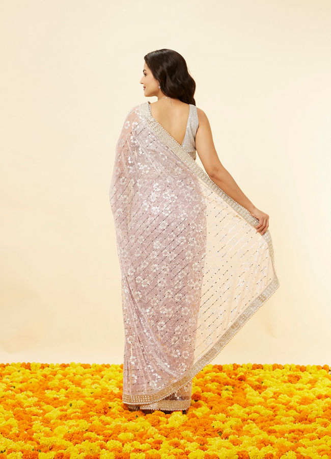 Mohey Women Lilac Purple Sitara Work Saree