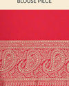 alt message - Mohey Women Ruby Pink Paisley Patterned Saree image number 5