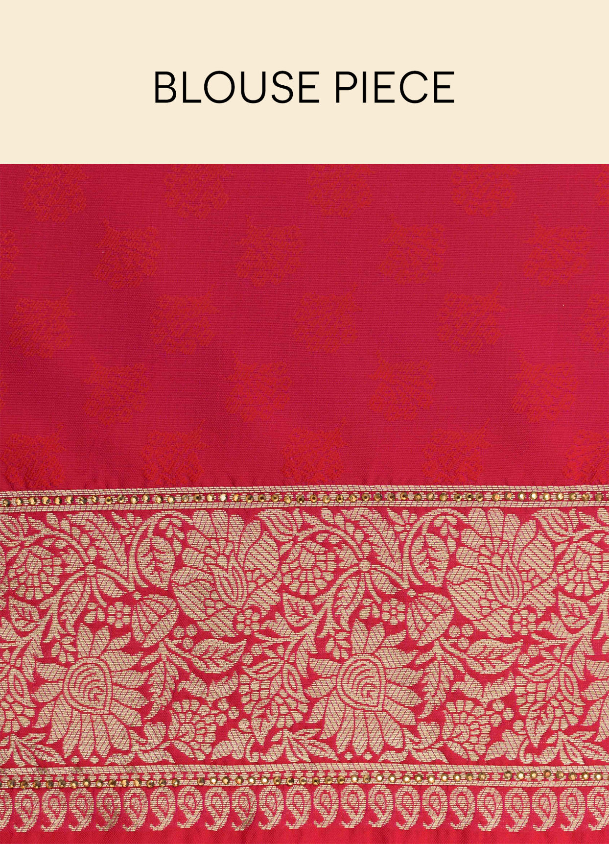 alt message - Mohey Women Ruby Pink Bel Buti Patterned Saree image number 5