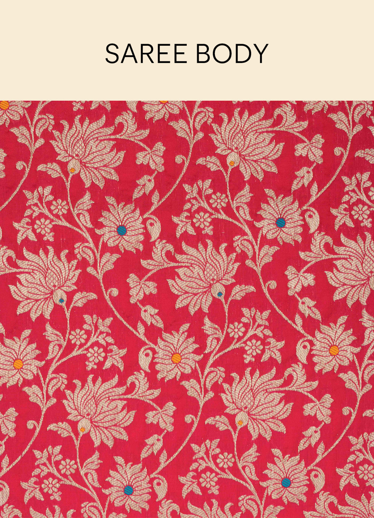 Mohey Women Ruby Pink Bel Buti Patterned Saree