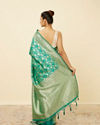 Mohey Women Emerald Green Bel Buti Patterned Saree