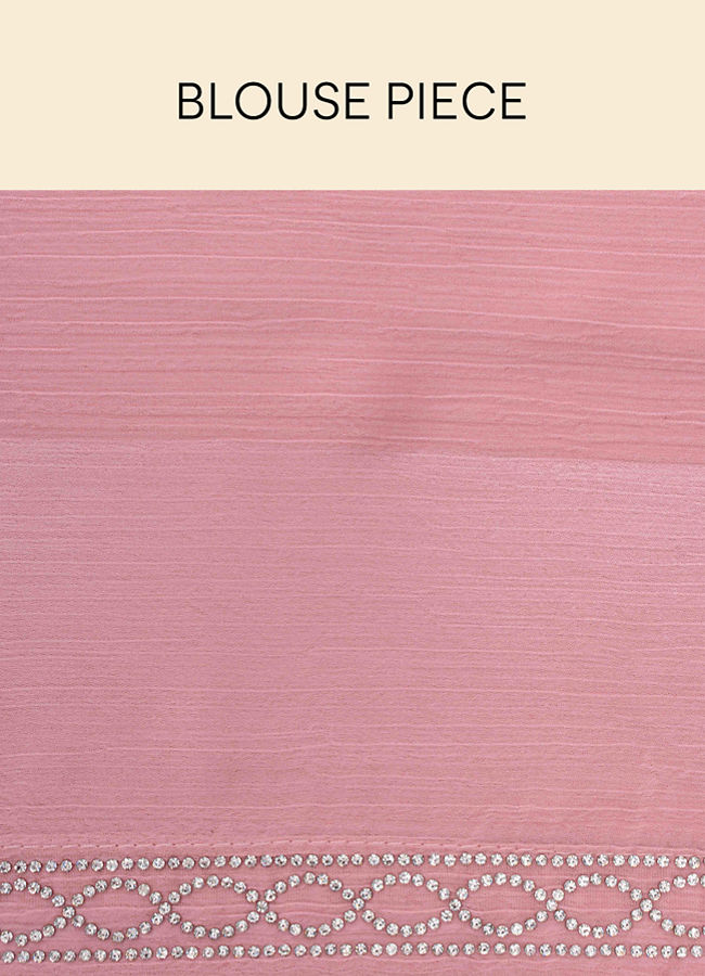 Mohey Women Fairy Tale Pink Sequined Saree