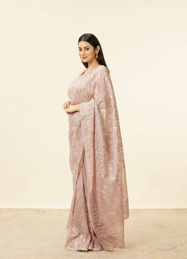 Mohey Women Pastel Purple Stone Work Saree
