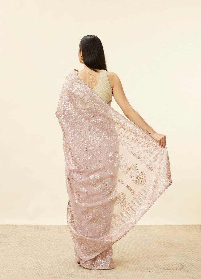 Mohey Women Pastel Purple Stone Work Saree