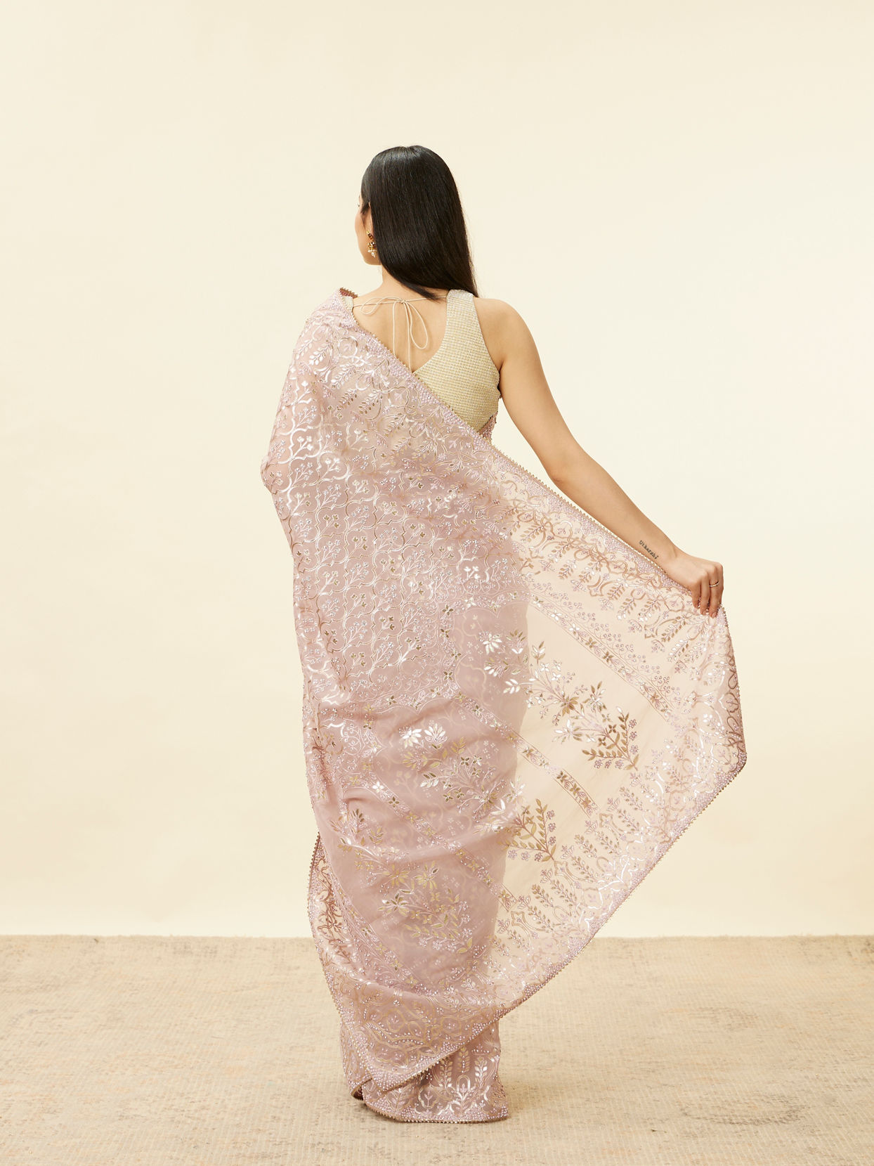 Mohey Women Pastel Purple Stone Work Saree