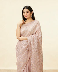 Mohey Women Pastel Purple Stone Work Saree