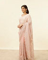 Mohey Women Baby Pink Stone Work Saree