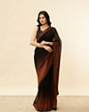 Kohl Black and Copper Stone Work Saree image number 0