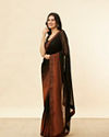 Mohey Women Kohl Black and Copper Stone Work Saree