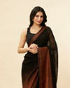 Kohl Black and Copper Stone Work Saree image number 1