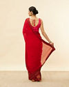 Mohey Women Classic Red and Copper Stone Work Saree