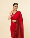 Mohey Women Classic Red and Copper Stone Work Saree