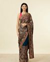 Teal Blue Paan Motif Saree