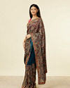 Mohey Women Teal Blue Paan Motif Saree