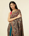 Mohey Women Teal Blue Paan Motif Saree