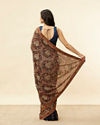 Mohey Women Sapphire Blue Paan Motif Sequined Saree