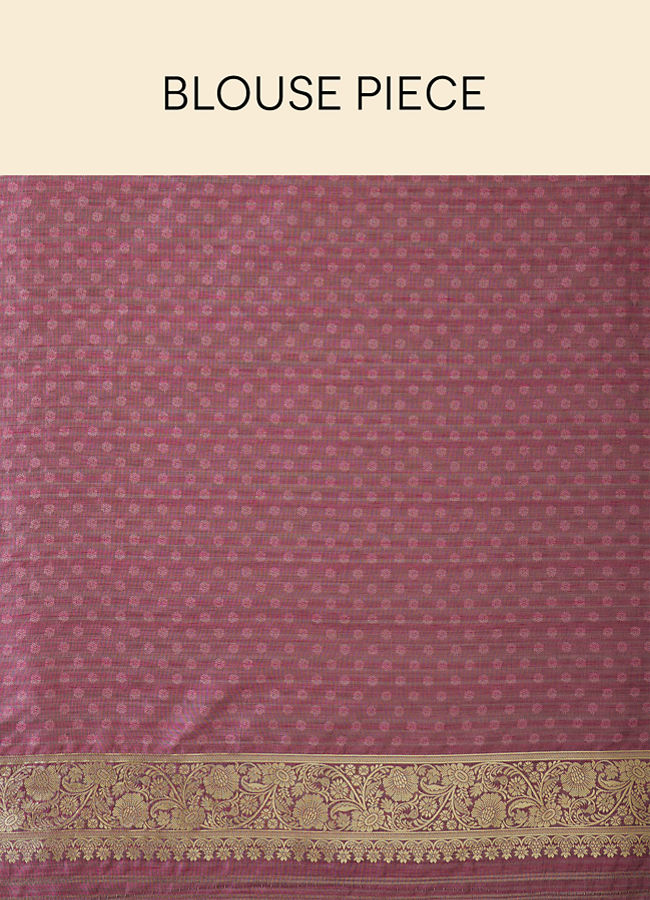 Mohey Women Sparkling Grape Purple Bel Buti Patterned Zari Work Saree