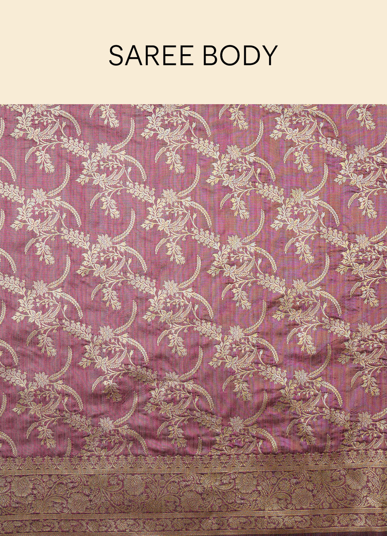 Mohey Women Sparkling Grape Purple Bel Buti Patterned Zari Work Saree