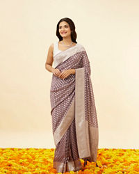 Mohey Women Royal Purple Buta Motif Saree