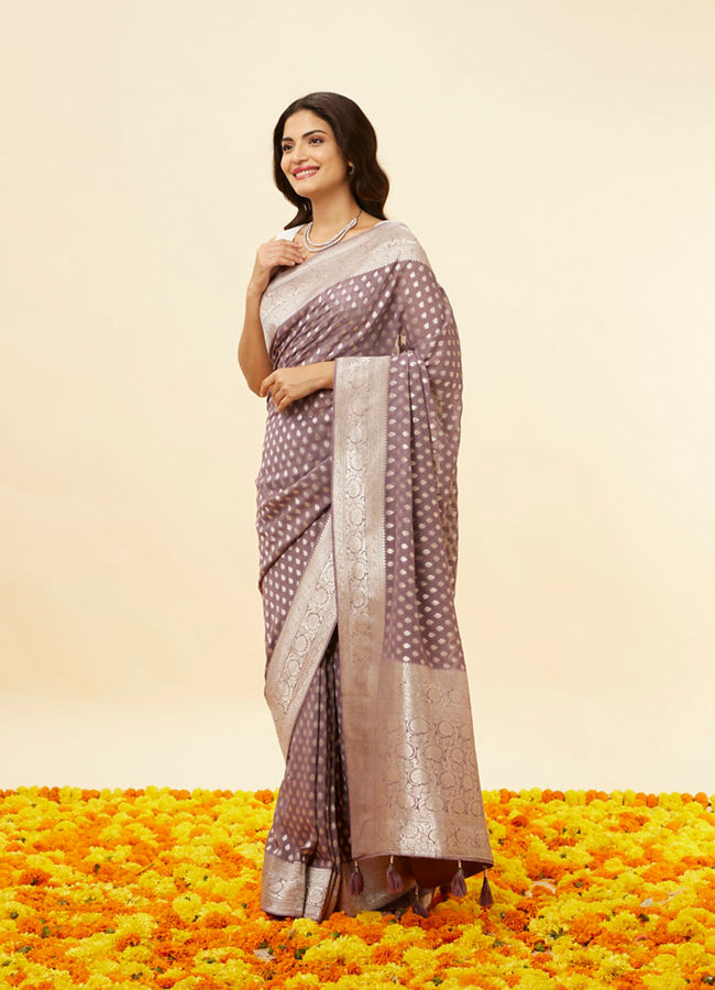 Mohey Women Royal Purple Buta Motif Saree