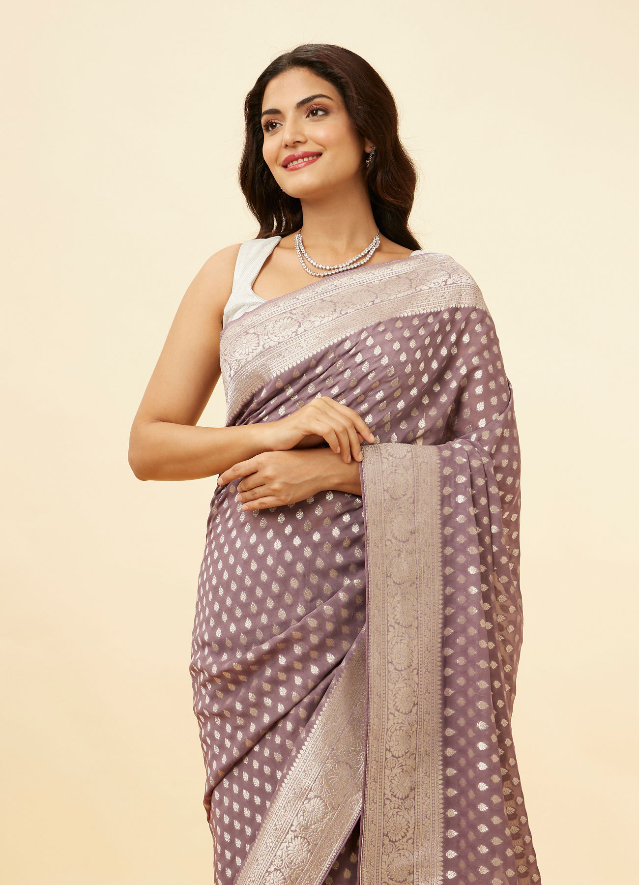 Mohey Women Royal Purple Buta Motif Saree