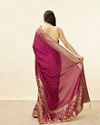 Mohey Women Cherry Red Floral Jaal Bridal Saree