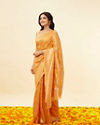 Mohey Women Sunrise Orange Floral Patterned Saree