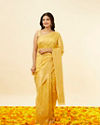 Azure Blue Floral Patterned Saree