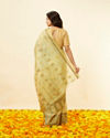 alt message - Mohey Women Pista Green Fern and Paisley Motif Saree image number 2