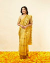 Sunlit Yellow Fern and Paisley Motif Saree image number 0