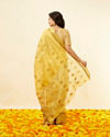 alt message - Mohey Women Sunlit Yellow Fern and Paisley Motif Saree image number 2